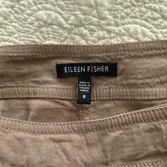 Eileen Fisher Linen Blend straight leg classic mid rise trousers 6 - Picture 9 of 10